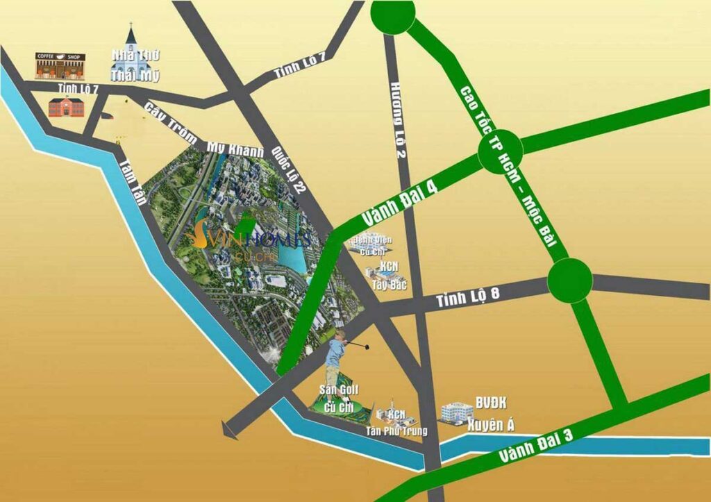 Vị trí Vinhomes Hóc Môn và Củ Chi